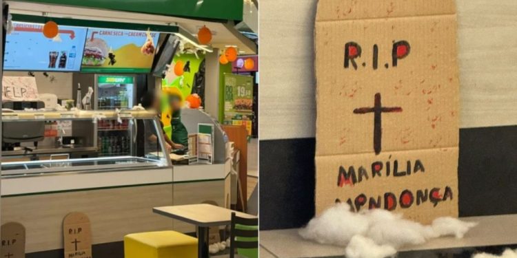 Família de Marília Mendonça processa Subway de Manaus por decoração de Halloween