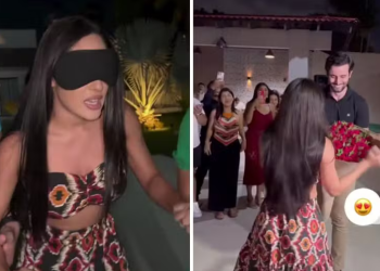 Isabelle Nogueira ganha festa de aniversário surpresa e buquê especial do noivo