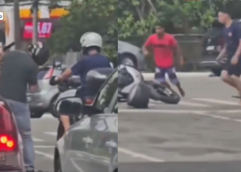 Motorista atropela assaltantes e impede roubo de moto; veja vídeo
