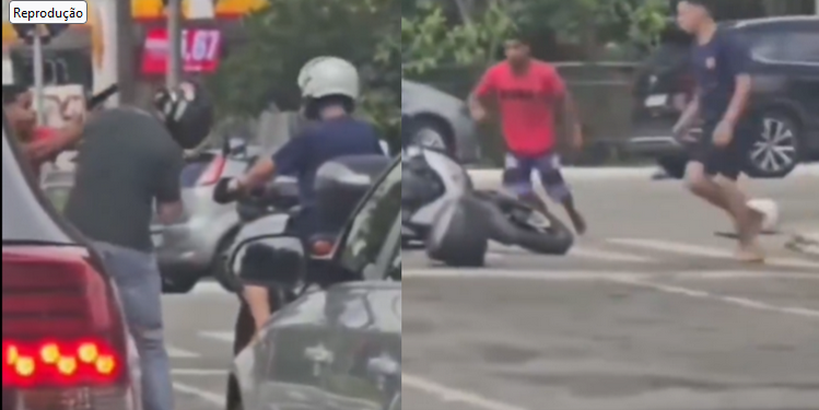 Motorista atropela assaltantes e impede roubo de moto; veja vídeo