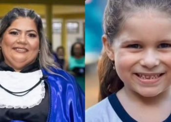 Jane Maria de Oliveira Guedes, de 49 anos, e Ágatha Barreto Novaes Romeu, de 6.