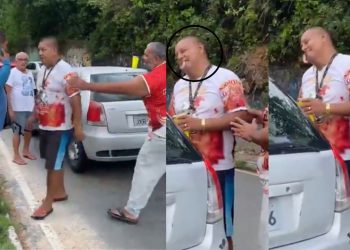 Vídeo: Homem deixa dentadura cair durante briga de trânsito em Manaus