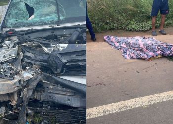 Entregador morre após moto ser atingida por carro que vinha na contramão na AM-070