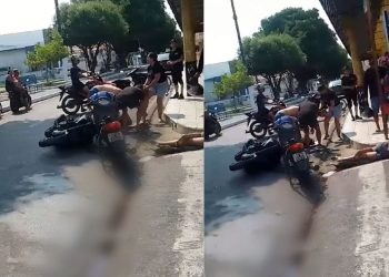 Vídeo: colisão entre motos deixa três feridos; um deles é filho de apresentador do Boi Caprichoso