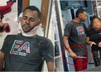 Vídeo forte: Homem ameaça ex-mulher com faca e é baleado dentro da loja Havan