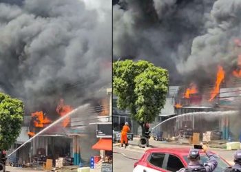 Vídeos: incêndio de grandes proporções destrói galpão no 'Fuxico'