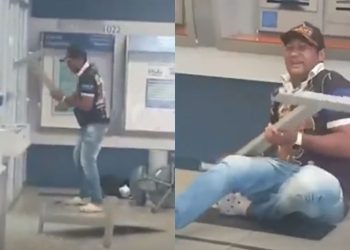 Vídeo: Homem destrói agência da Caixa após não conseguir sacar FGTS