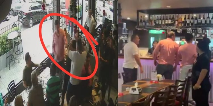 Policial civil é flagrado agredindo gerente de restaurante no Vieiralves