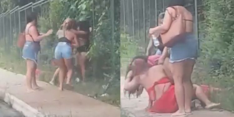 "As put4s estão na porrada": Mulheres são flagradas nos tapas e puxões de cabelo em Manaus