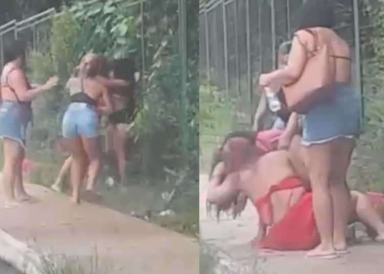 "As put4s estão na porrada": Mulheres são flagradas nos tapas e puxões de cabelo em Manaus