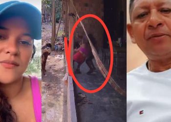 Vídeo mostra mulher sendo esfaqueada pelo ex na frente dos filhos no interior do Amazonas