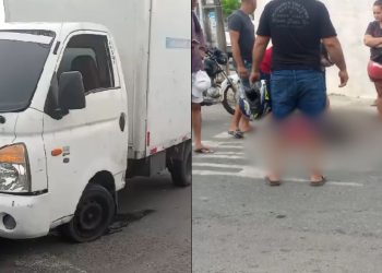 Motociclista fica ferido após colidir com caminhão em cruzamento no Nova Cidade