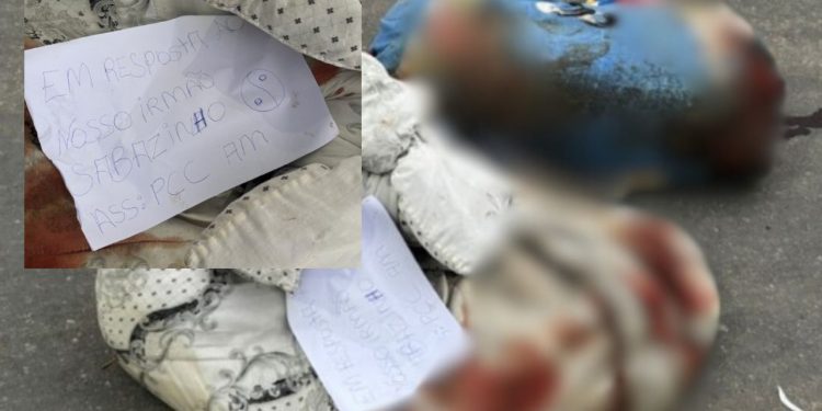 Com bilhete de facção, corpo esquartejado é deixado em rua do bairro Novo Aleixo