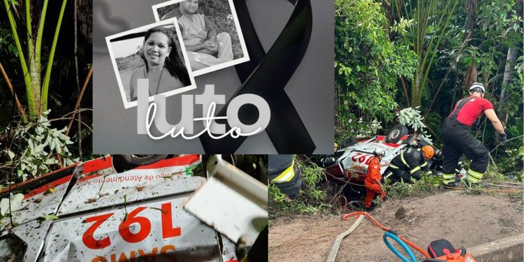 Médico e técnica de enfermagem morrem após ambulância do Samu cair em ribanceira na BR-174