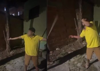 Vídeo: 'Chalau' leva 40 'bolos' nas mãos após ser julgado pelo tribunal do crime em Manaus