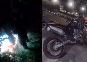 Vídeo: motociclista perde controle e cai de altura de 10 metros no bairro Cidade Nova