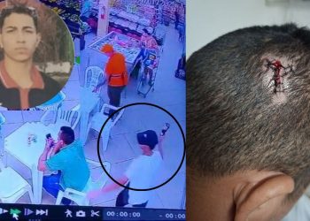 Vídeo: ex-candidato a vaga de emprego da garrafada na cabeça de gerente de supermercado em Manaus