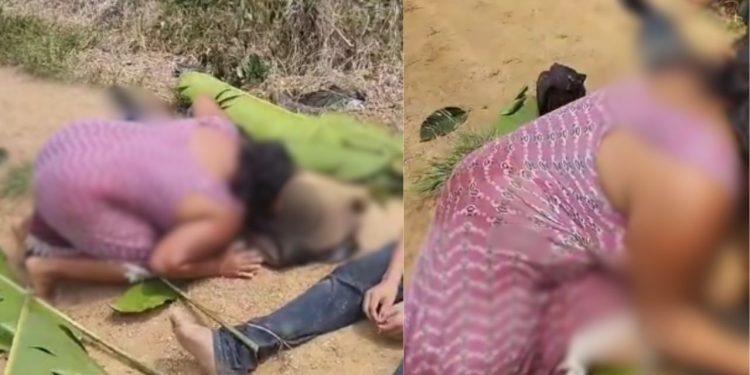 Grávida chora com os filhos após ver o marido morto no Amazonas