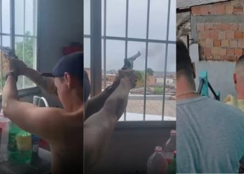 'Fiel' acaba preso após vídeo mostrar ele dando tiros da janela na Cidade Nova
