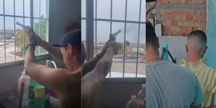 'Fiel' acaba preso após vídeo mostrar ele dando tiros da janela na Cidade Nova