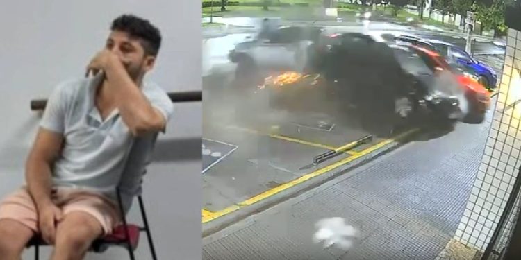 Motorista bêbado é flagrado destruindo carros na avenida Efigênio Salles