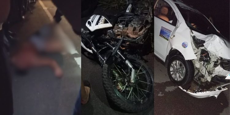 Motoqueiro fica sangrando na estrada após colidir com táxi em Manacapuru