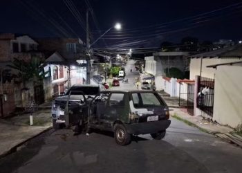 Colisão deixa idoso com perna esmagada no bairro Santo Antônio