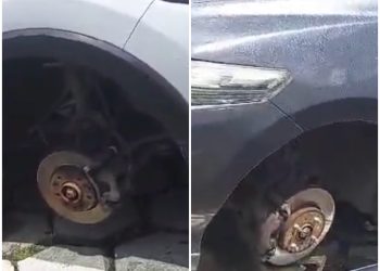 Vídeo: Furto de pneu no estacionamento do Hospital João Lúcio gera indignação