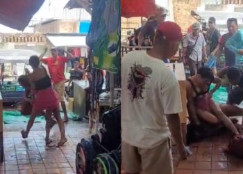 Tapas e puxões de cabelo: mulheres brigam no Centro de Tefé e deixa moradores vibrando