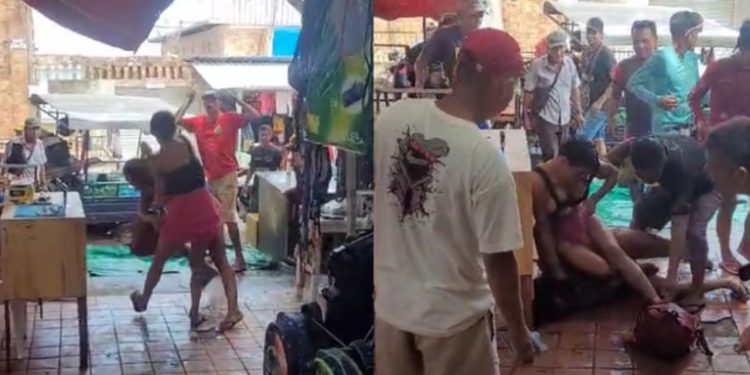 Tapas e puxões de cabelo: mulheres brigam no Centro de Tefé e deixa moradores vibrando