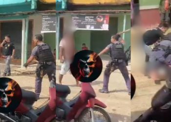 Vídeo mostra homem na 'p0rrada' com policial militar no interior do Amazonas