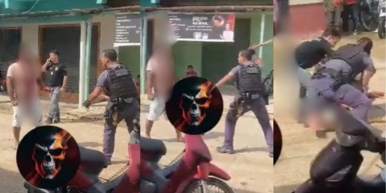 Vídeo mostra homem na 'p0rrada' com policial militar no interior do Amazonas