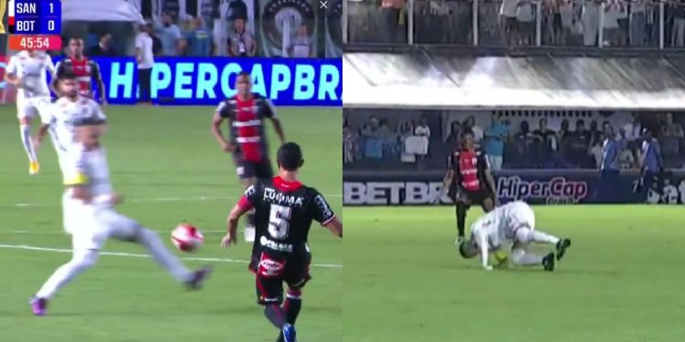 Neymar leva bolada nas ‘partes baixas’ em primeiro lance de reestreia pelo Santos