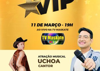 Diretor do Amazon Fashion Dow Breno Marx e o cantor Uchoa no Sala Vip