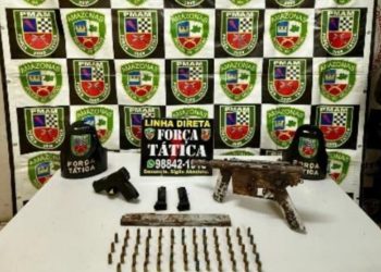 Esconderijo de facção tinha submetralhadora e munições