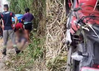Após passar por buraco, motociclista bate a cabeça e fica desacordado em Manaus