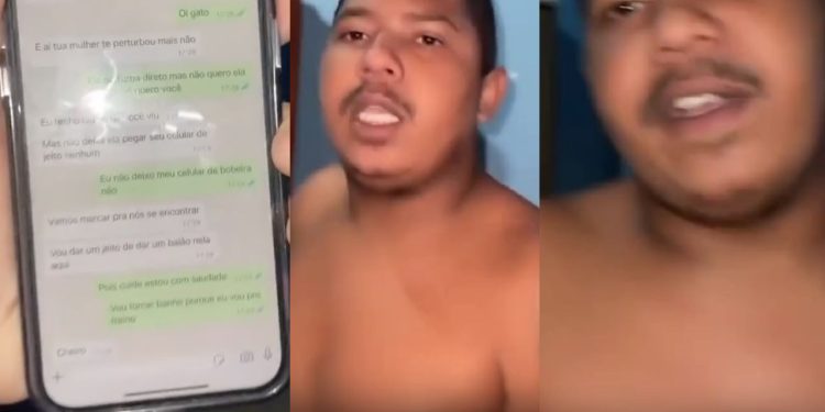 Esposa pega o marido trocando mensagens picantes com outro homem: "Não quero ela, quero você"