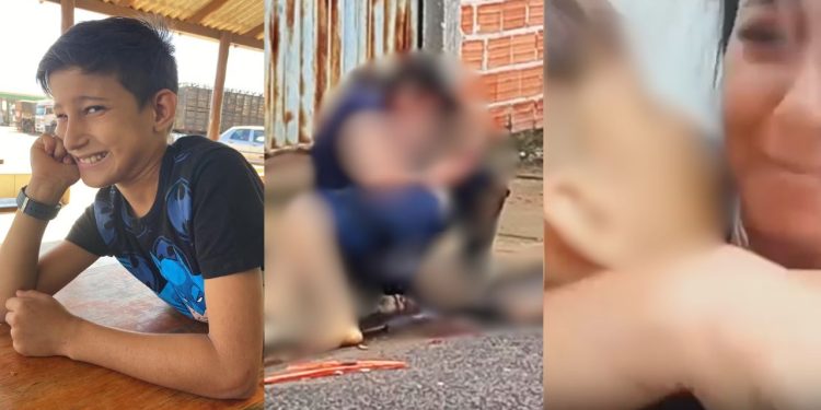 Vídeo mostra mãe chorando com o filho de 12 anos no colo morto a tiros: “Meu filho”