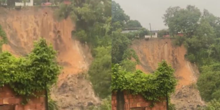 Vídeos: Barranco cede e deixa 6 pessoas desaparecidas em Manaus