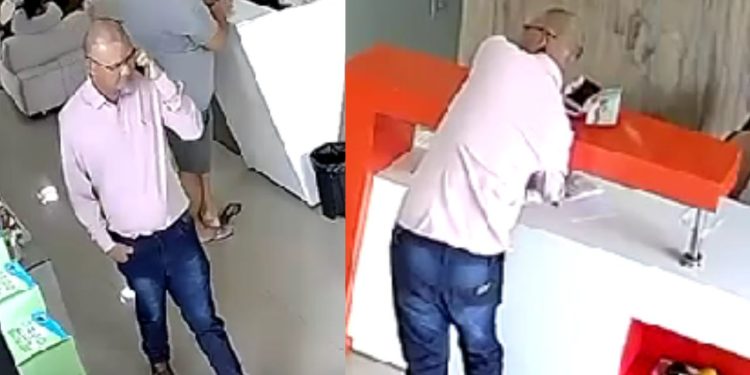'Careca' audacioso furta celular de farmácia de manipulação na Cachoeirinha