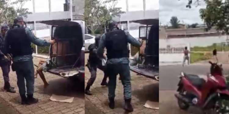 Ao sair da viatura, bandido vira o 'Flash' e escapa algemado em Manacapuru