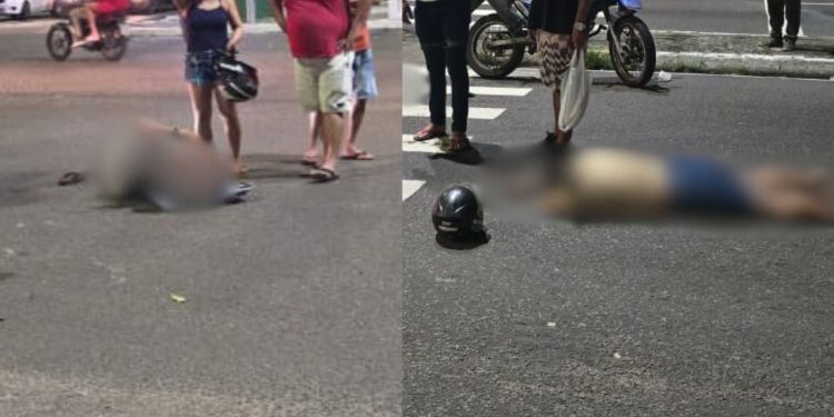 Após colisão entre motos, vítimas ficam sangrand0 em avenida da Cachoeirinha