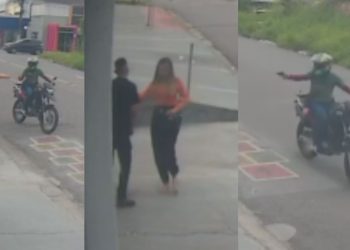 Vídeo mostra momento que vigilante é baleado ao ajudar mulher que foi assaltada em Manaus