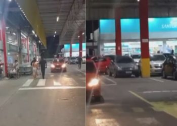 "Ela pegou ele": Esposa flagra o marido fazendo rancho com a amante em Manaus; vídeo