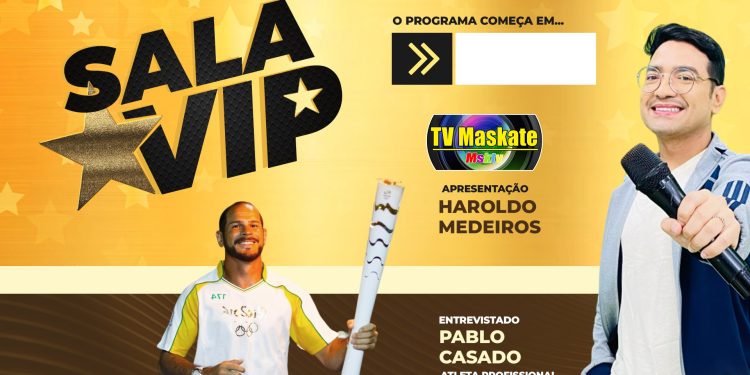 Haroldo Medeiros recebe o atleta Pablo Casado no Sala Vip