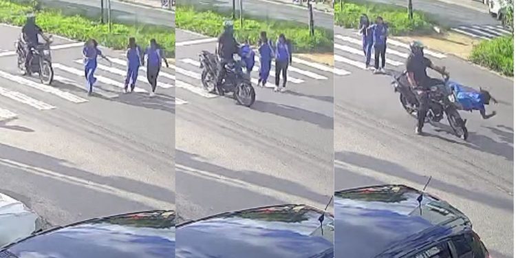 Aluna é atropelada por moto ao sair da escola em Manaus