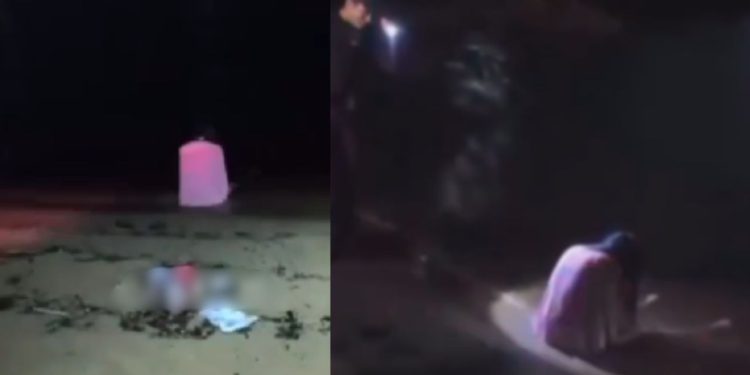 Vídeo: Guardas se tremem de medo ao verem mulher ‘macabra’ na Ponta Negra: “oração da macumba”