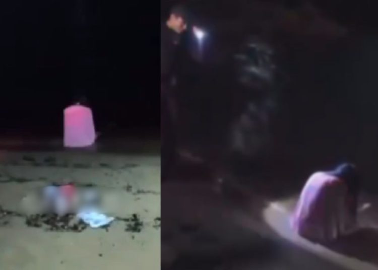 Vídeo: Guardas se tremem de medo ao verem mulher ‘macabra’ na Ponta Negra: “oração da macumba”