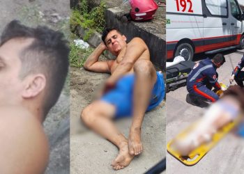 Vídeo: De folga, PM é baleado na perna após ter moto e arma roubada em Manaus