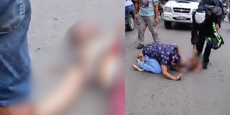 Vídeo: Motoqueiro se lasca dando ‘grau’ na pista e deixa mulher ferida em Manaus
